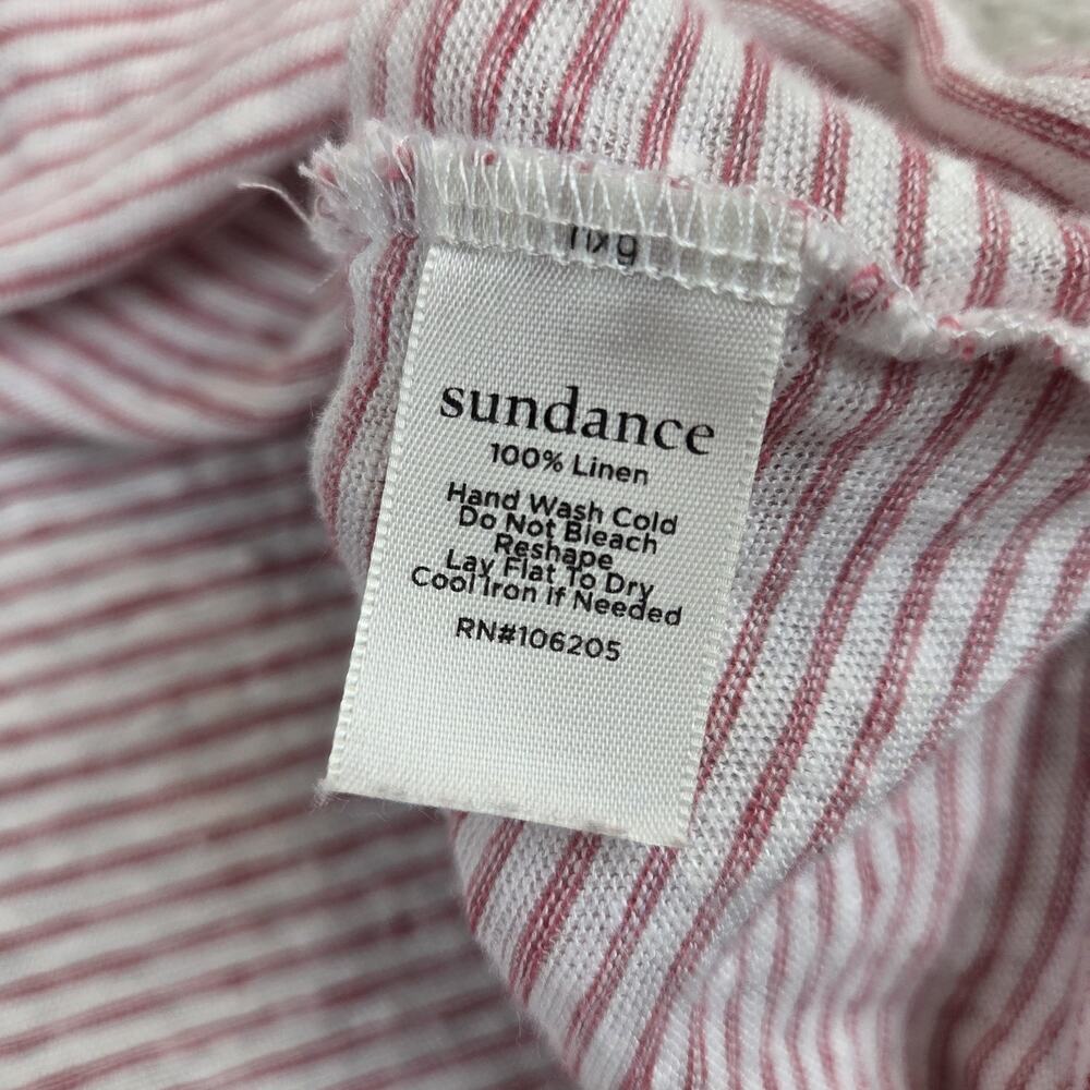 Sundance Womens Linen V Neck Tunic Size Lg Red White Stripe Nautical - Picture 5 of 7